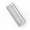 10-Port USB 3.0 Aluminium tragbare Daten HUB