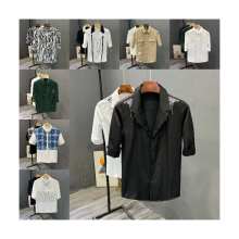 Men's Summer Stripe Printed Short Sleeve Aloha Shirt