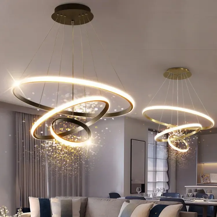 Luxury Decorative Circle Ring Pendant Light for Modern Living Room
