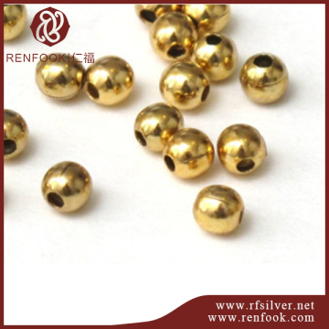 Solid gold jewellery 9k 14k 18k round plain gold bead spacer