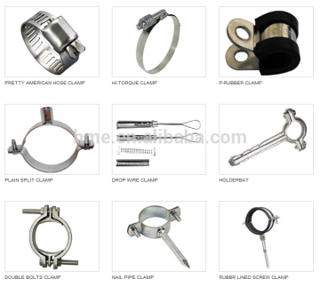 split pipe clamp with rubber lining and locking screws