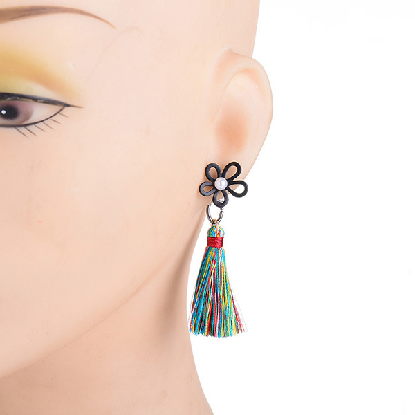 Flower Pearl Tassel Earring