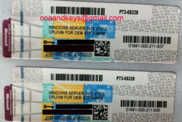 Windows Server 2012 Standard R2 COA, Windows Server 2012 Sticker