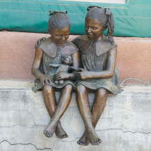 New Products life size casting girl sculpture bronze children statues