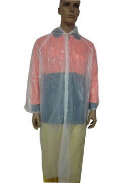 PE material disposable rubber rain coat