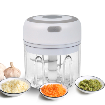 Onion Chopper Machine: 100ml/250ml Garlic Masher Food Processor with Mini USB Charging