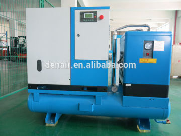 double tank screw air compressor with air dryer