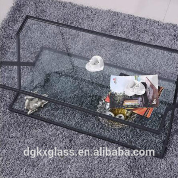 Living room double tempered glass top tea table center table design