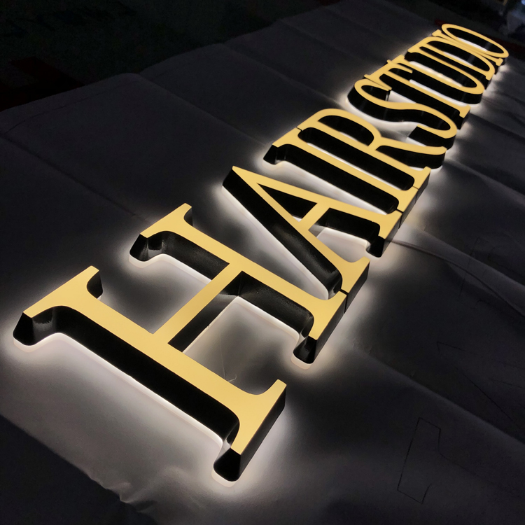 Wall mounted 3d led letter sign board outdoor 3d acrylic led channel letter for hair shop