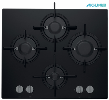 Hotpoint 4 Burner Gas Hob Black Ceramic Hob