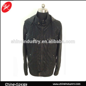 Fashion slim fit mens jackets with removable hood