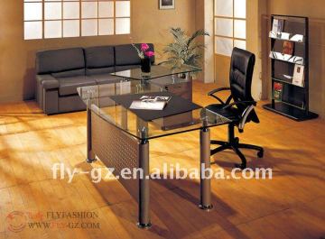 modern glass office table/luxury glass office desk