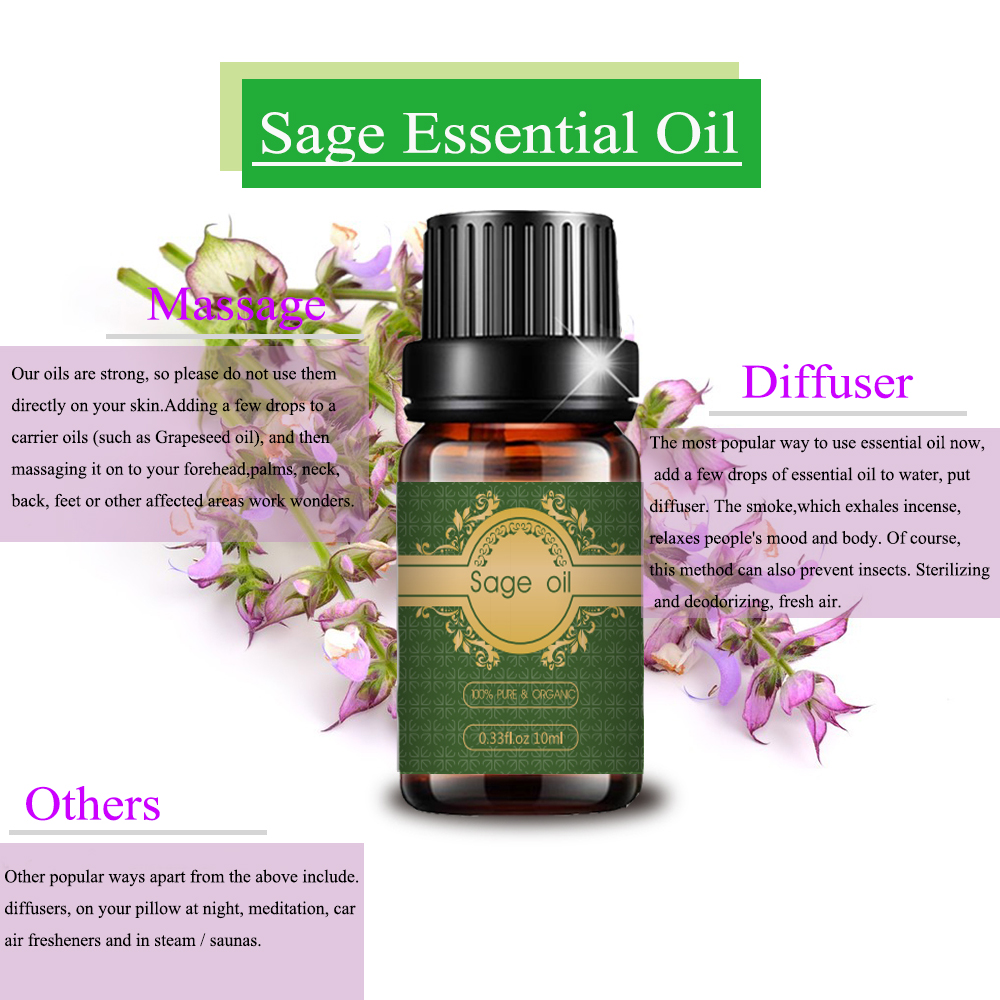 Kuantitas minyak esensial clary sage untuk diffuser pijat