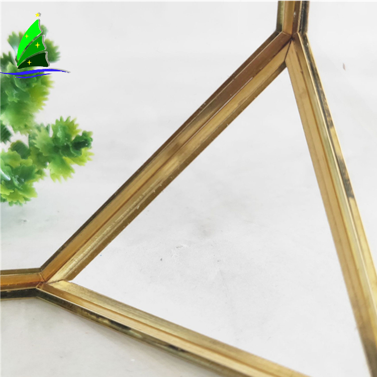 Square brass terrarium candle holder ,large square terrarium zen