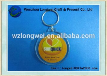 round shaped acrylic cheap advertising keychains