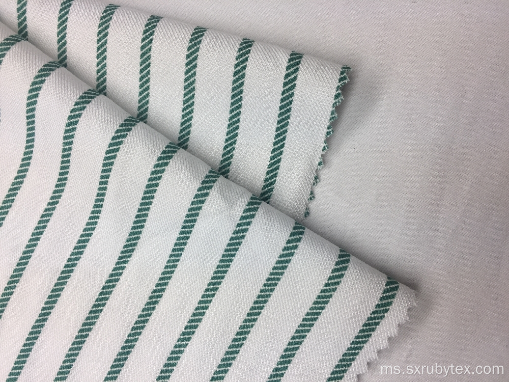 32s Rayon Twill Stripe Print Fabric