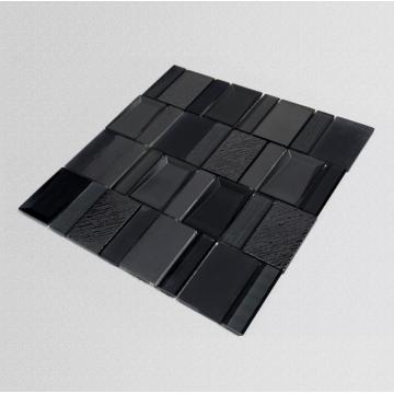 Black retro indoor outdoor glass mosaic tile