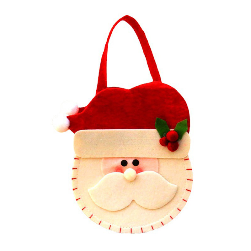 Santa Gift Bag Candy Snowflake Crisp Drawstring Bag Merry XMAS Tree Decor For Home New Year 2021 Christmas Eve Apple Bag