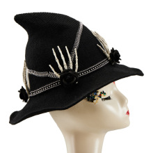 Punk Skeleton Hand Wizard Hat Goth Halloween Accessory