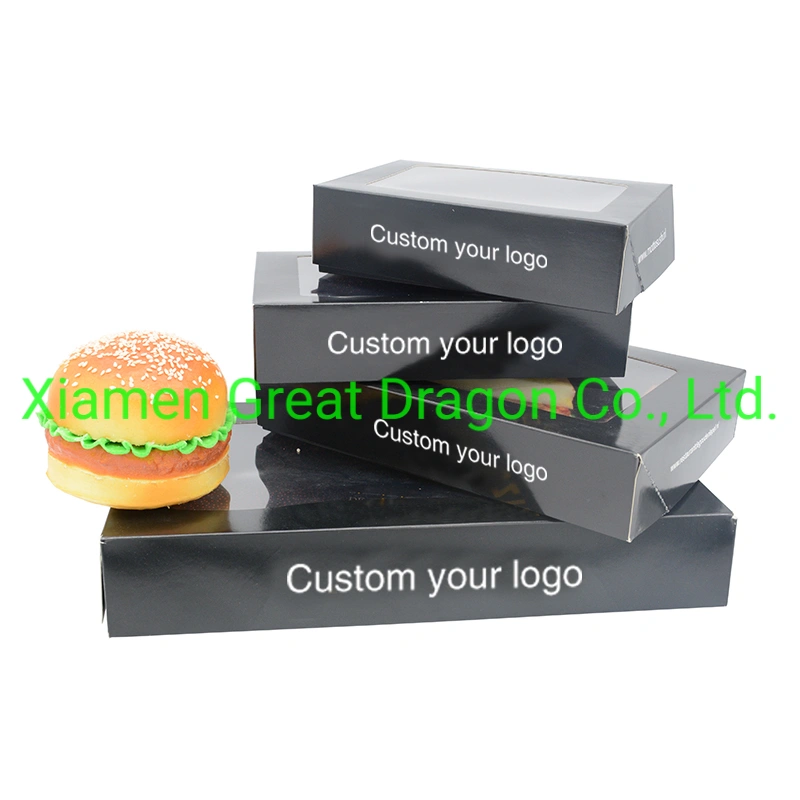 Black Paper Packaging Food Boxes for Restaurant Take Away (CCB21012001)