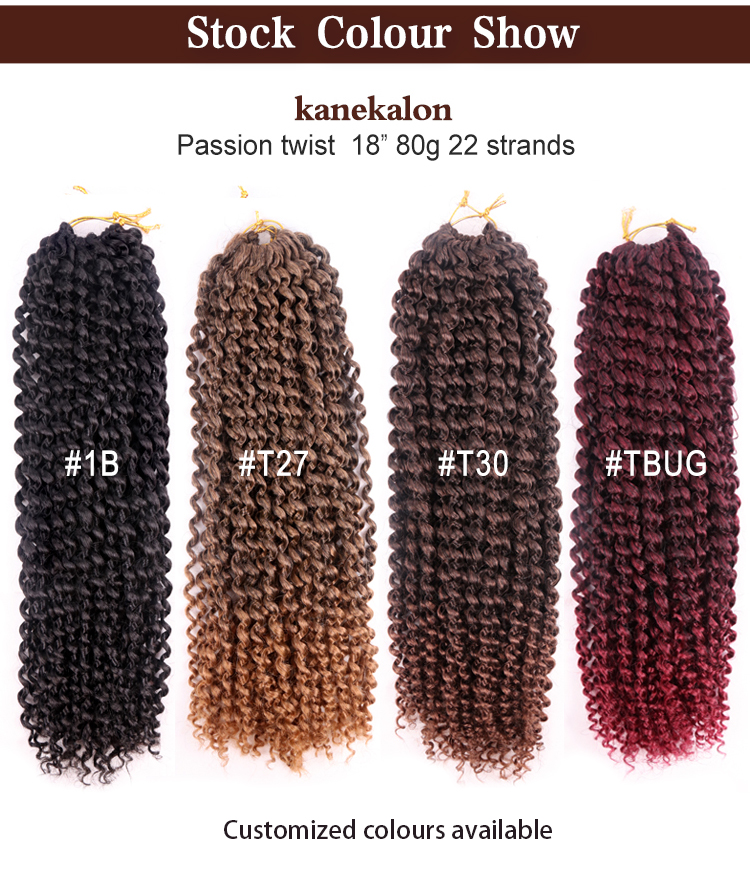 High Quality Private Label Wholesale 613 Pre Looped Ombre Passion Twist Crochet Braid Hair 18Inch Water Wave