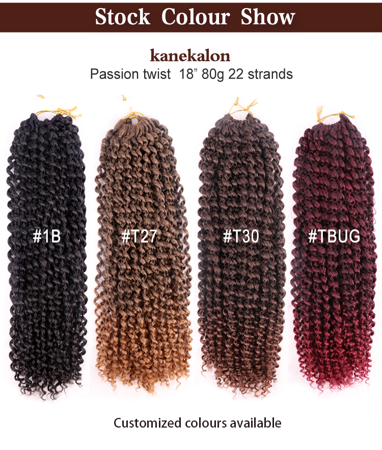 Free Sample Wholesale pre looped  1B/27 Value Pack Ombre 613 18Inch Braid Water Wave Crochet Passion Twist Hair