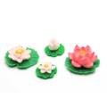 3D Multi Design Hars Witte Lotus Groen Blad Ornament Craft Leuke Knop Rode Bloeiende Bloem Fairy Tuin Accessoires Sieraden Winkel