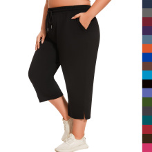 Plus Size Capris: Loose Capri Pants, Wide Leg Yoga Joggers, and Cropped Sweatpants with Pockets for Women