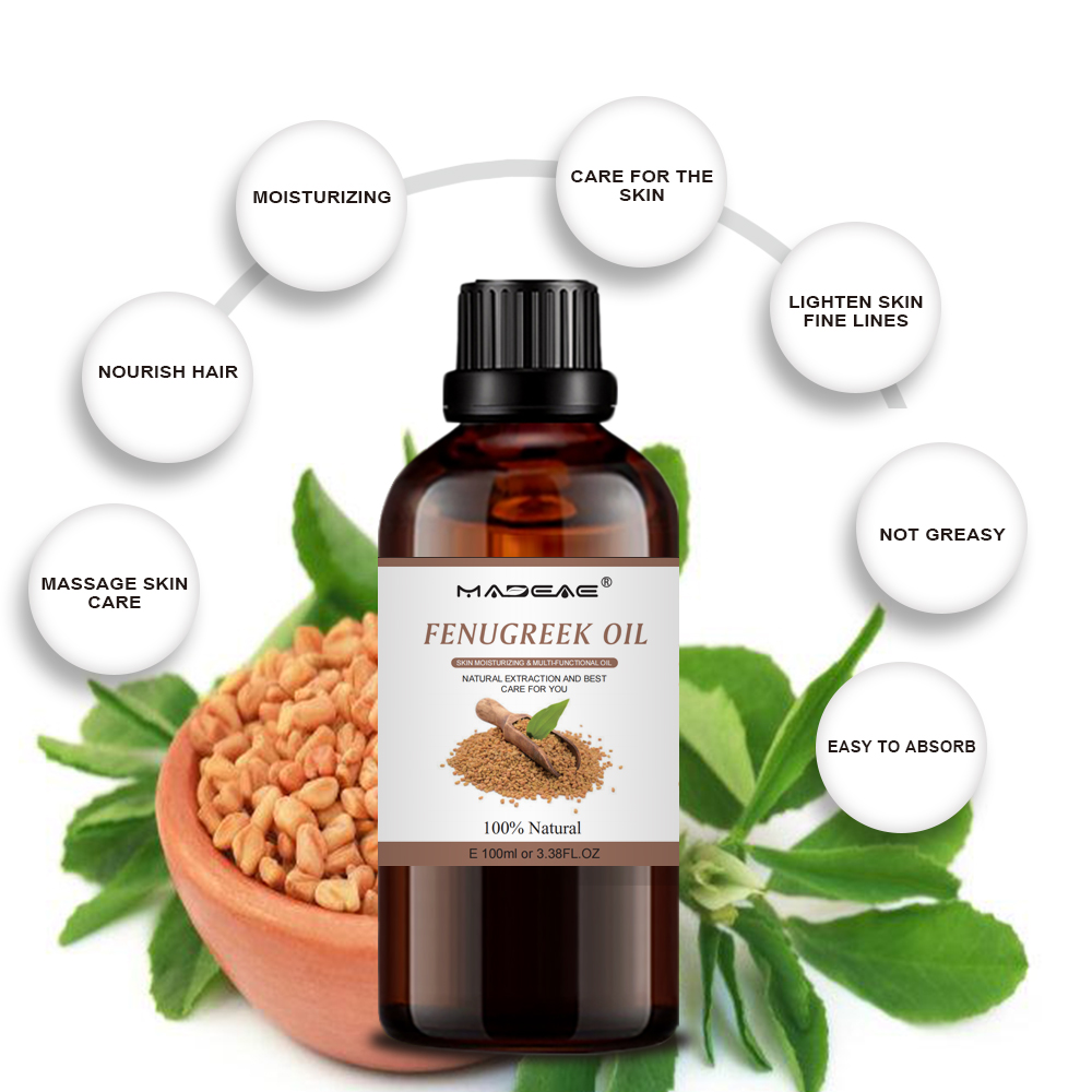 Oemodmpure Natural Fenugreek بذور زيت الزيت رائحة تدليك العناية بالبشرة