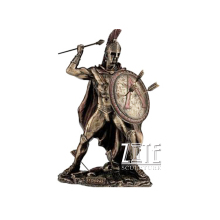 Life size casting bronze spartan warrior sculpture for sale