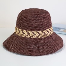 Raffia foldable church lady hats Chinese straw hats