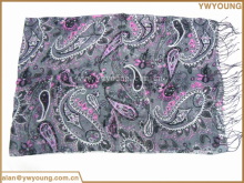 Wholesale 100% Viscose printed fringed shawl scarf