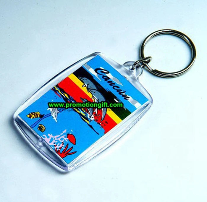 46-32mm Blank Acrylic Photo Holder Keychain