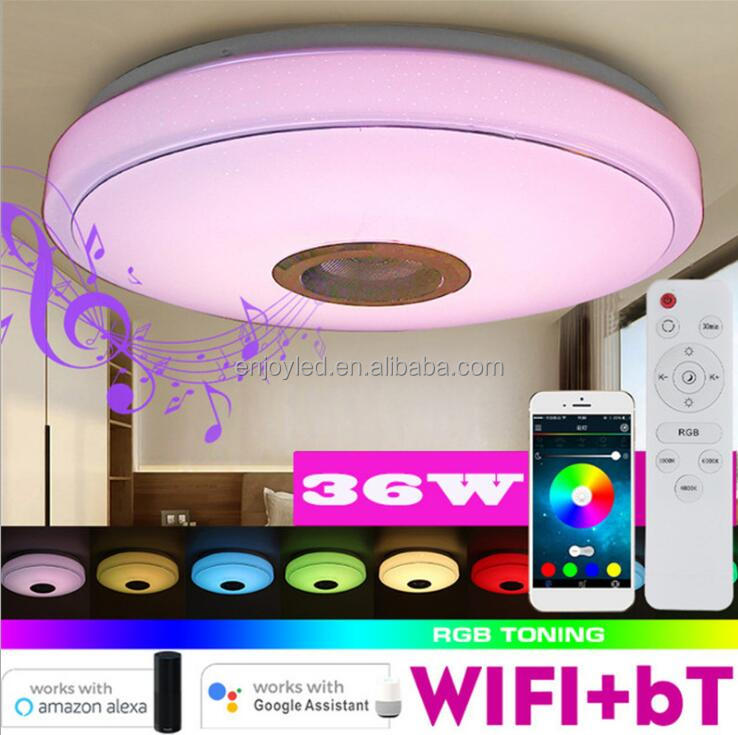 Intelligent BT music lamp WiFi modern simple children's room study bedroom lamp LED ceiling lamp