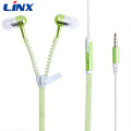 High-quality colored zipper earphone for mobile phone