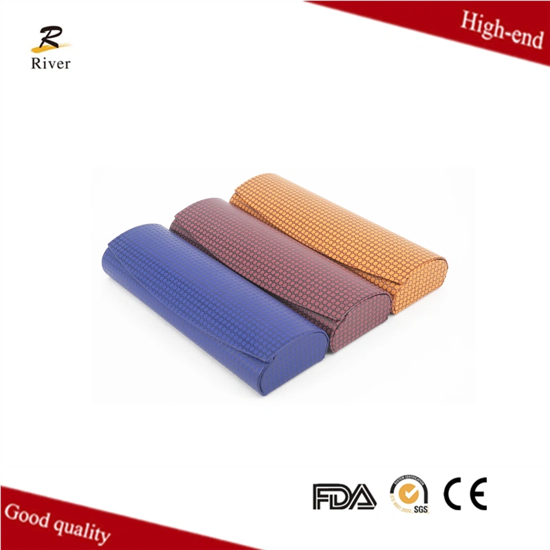 Hard Shell Eyeglass Case Polermax PU Leather Vintage Pattern Glasses Protective Case