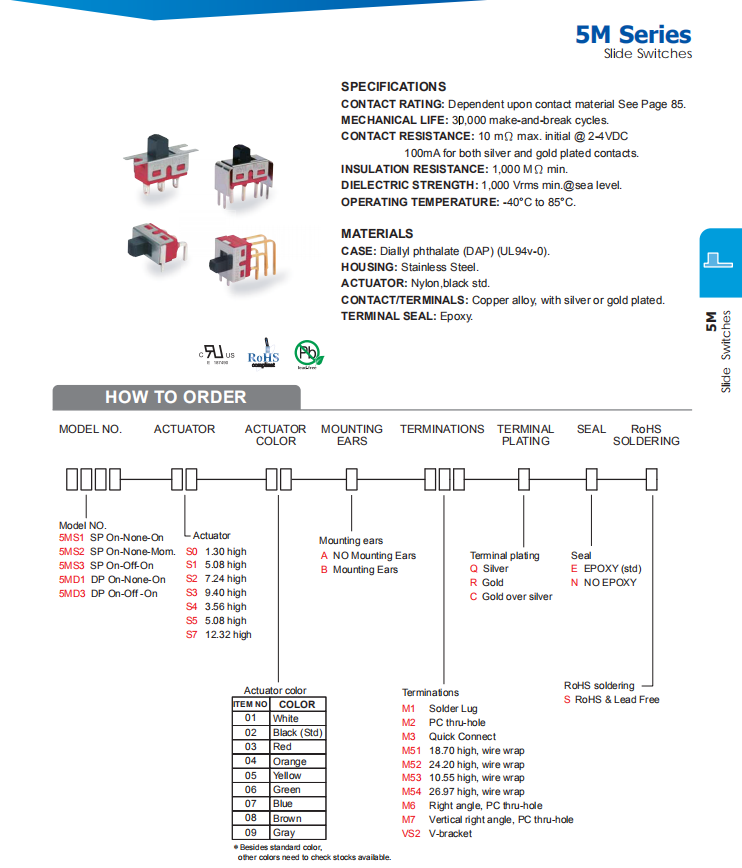 Miniature Slide Switches