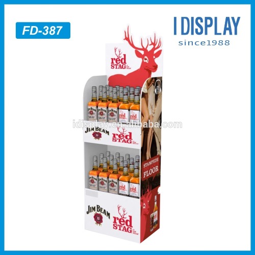 Free standing cardboard display for drink bottles