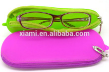 novel portative zipper candy color silicone glasses case