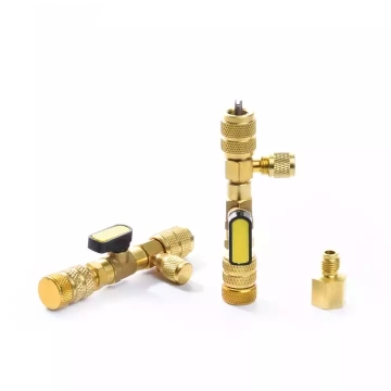 Maintenance valve core remover for backup air conditioning