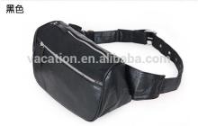 black man PU leather waist bag