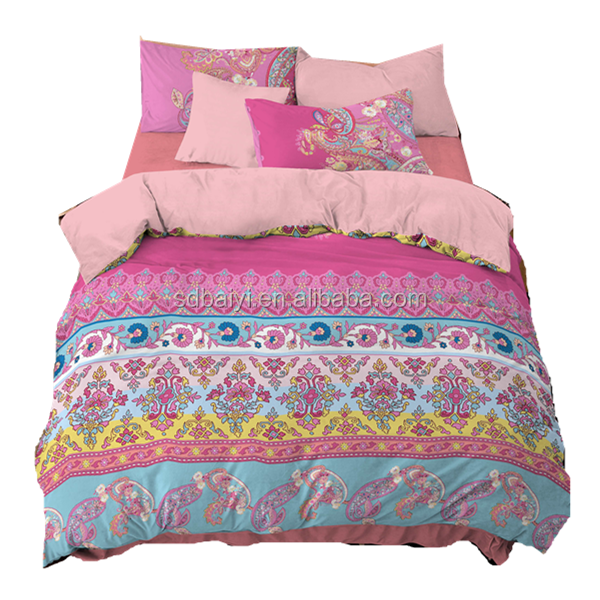 100% Polyester Brushed Bedsheet Fabric Bedding Set Printed In Bale
