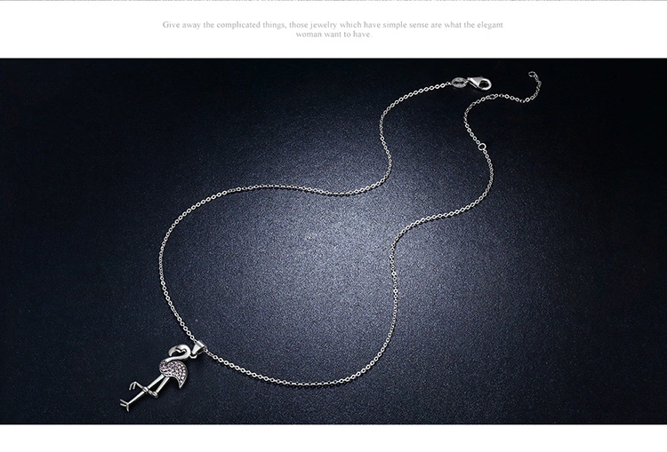 925 Sterling Silver Popular Flamin Bird Animal Pendant Necklaces