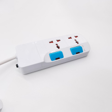 Custom OEM Earth Leakage Protection 2-Gang Extension Socket with Wire