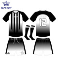 Jersey de futebol negro por atacado