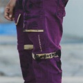 Seluar seluar kargo ungu adat borong dengan suspender