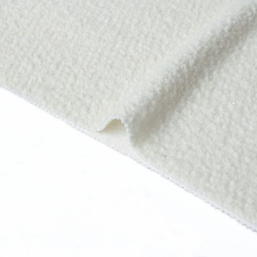 Pure White Wool Polyester Acrylic Blend Fabric
