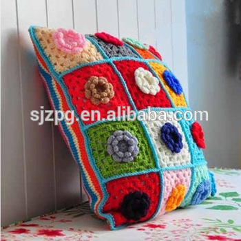 kusyen crochet buatan tangan meliputi dikait membuang penutup bantal