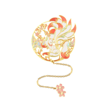 Nine-Tailed Fox Metal Bookmark: Forbidden City Inspired Antique Chinese Gift