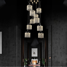 Aluminum luxury crystal indoor ceiling led pendant light